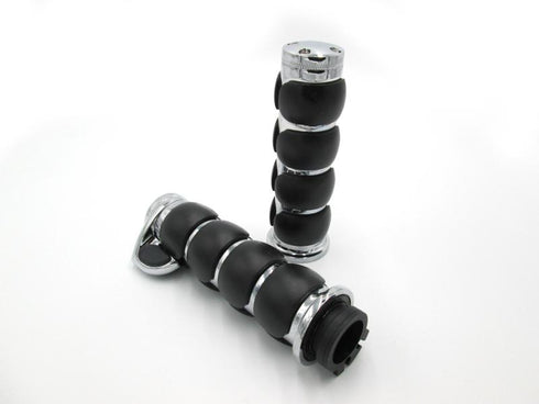 Puños para Moto 1" Cromados con Caucho Base Palma